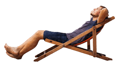 man på solstol -- man on deckchair - PNG gratuit