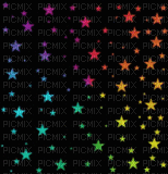 Rainbow stars on black background - Gratis geanimeerde GIF