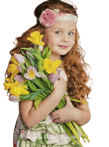 loly33 enfant fleur - gratis png
