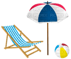 Kaz_Creations Beach Chair and Umbrella Parasol - png gratis