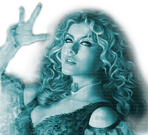 Y.A.M._Fantasy woman girl blue - ilmainen png