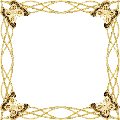 frame gold butterfly animated - Gratis animerad GIF