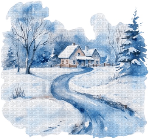 loly33 paysage hiver - PNG gratuit