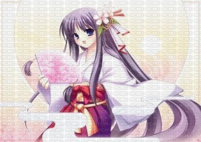 fille manga en kimono - png gratuito