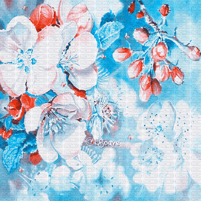 soave background animated spring vintage flowers - GIF animé gratuit