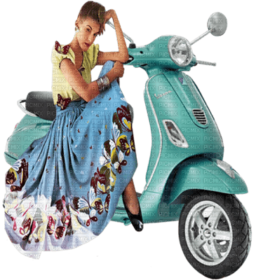 woman with motor scooter bp - zadarmo png