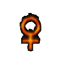 FeMale gender sign symbol gif flame - Free animated GIF