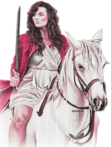 soave woman fantasy horse warrior pink - 免费PNG