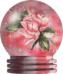 pink snow globe - GIF animasi gratis