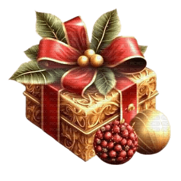 Vintage Christmas box - безплатен png