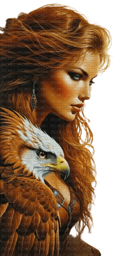Mujer y Águila -- Rubicat - ingyenes png