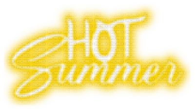 Hot Summer.Text.Yellow - By KittyKatLuv65 - nemokama png