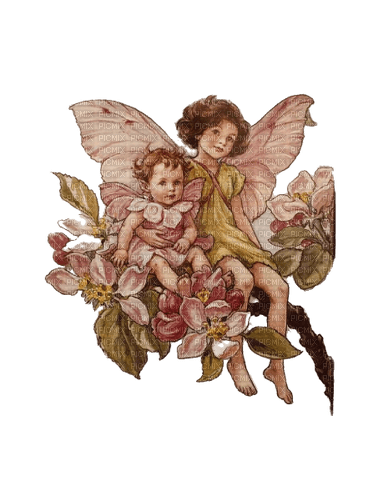 kikkapink fairy girl children vintage flowers - 免费PNG