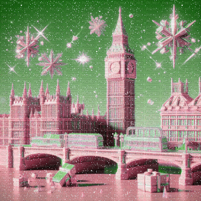 Winter Big Ben - Безплатен анимиран GIF