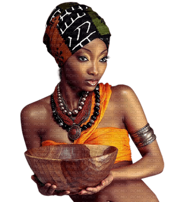 Woman  Black Africa Yellow Brown Orange - Bogusia - kostenlos png