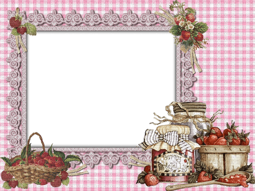 Strawberry.Fraises.Cadre.Frame.Victoriabea - Free PNG