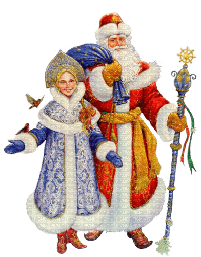 Дед Мороз и Снегурочка - png gratis