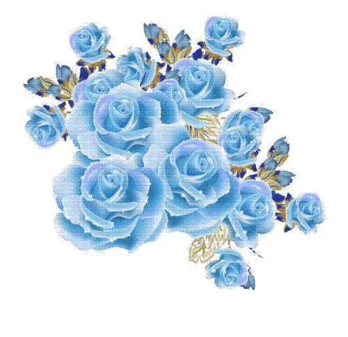 dolceluna spring roses blue flowers animated - GIF animado gratis