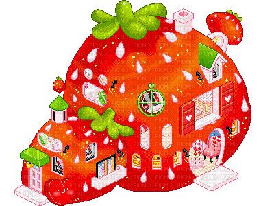 Strawberry House - Ingyenes animált GIF