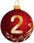 Kaz_Creations Numbers Christmas Bauble Ball 2 - besplatni png