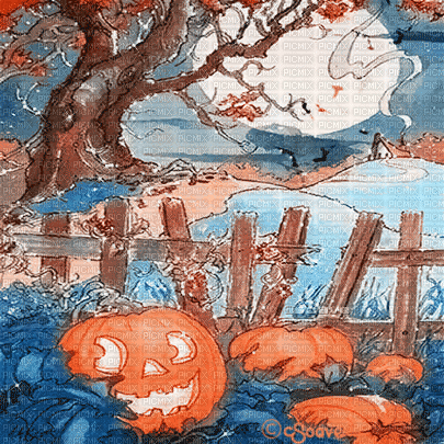 soave background animated halloween vintage pumpki - Gratis geanimeerde GIF
