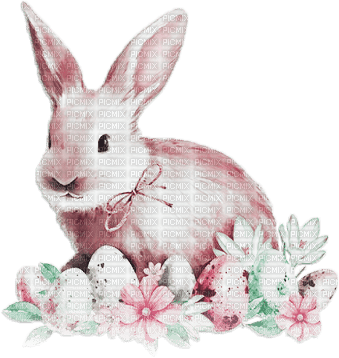 soave deco easter eggs flowers bunny pink  green - zdarma png