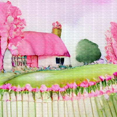 Pink Countryside Cottage - фрее пнг