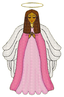 Pixel Pink Praying Angel - Free animated GIF