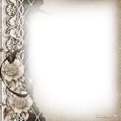 soave frame vintage lace flowers sepia - Free PNG