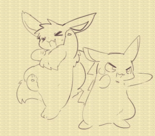 Eevee & Pikachu - GIF เคลื่อนไหวฟรี