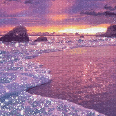 Pink Glitter Beach - GIF เคลื่อนไหวฟรี