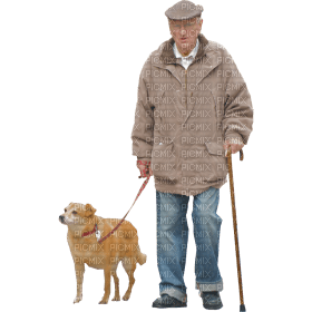 Kaz_Creations Man Homme Old Dog Pup - png gratuito