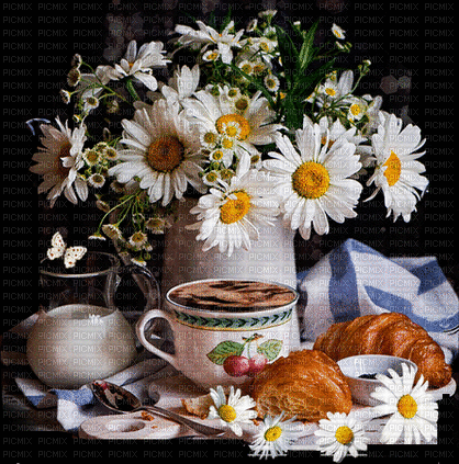 ani- flowers-coffe--blommor-kaffe - Nemokamas animacinis gif