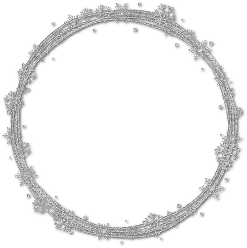 Winter.Circle.Frame.Silver - PNG gratuit