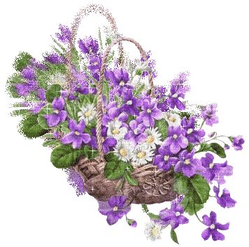MMarcia gif  glitter deco  flores lilas - Free animated GIF