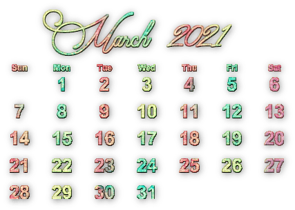 soave calendar deco march text 2021 - besplatni png