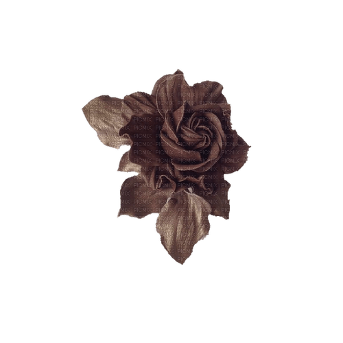 kikkapink deco scrap brown rose flower - 無料png
