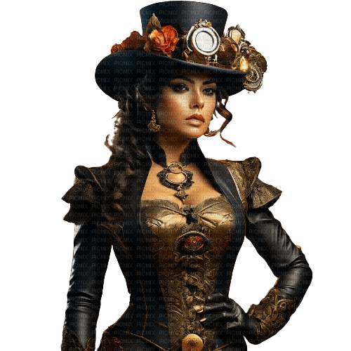 femme steampunk daisy - Free PNG