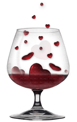 Kaz_Creations Valentine Deco Love Hearts Glass - 免费PNG