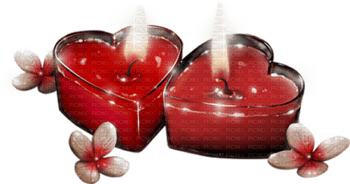 Candle Heart Red Flower - Bogusia - ücretsiz png