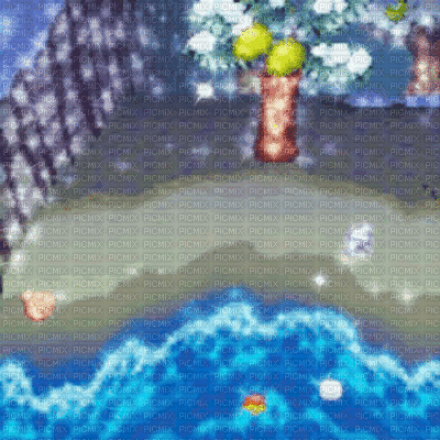 Animal Crossing Beach Background - Ücretsiz animasyonlu GIF