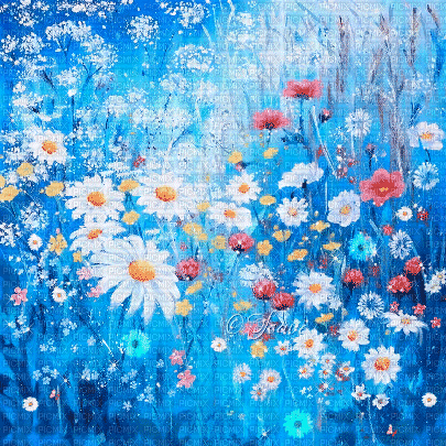 soave background animated flowers daisy field - Gratis geanimeerde GIF