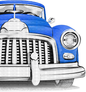 soave deco vintage car black white blue - kostenlos png