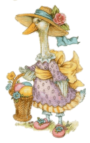 Ostern, Ente, Ostereier, Vintage - 免费PNG