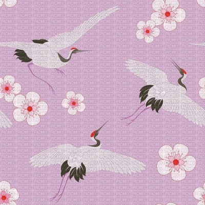 Flores y aves - GIF animado gratis