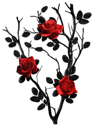 gothic deco png halloween kikkapink branch roses - png gratis