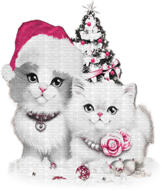 soave deco animals christmas winter tree cat - png grátis