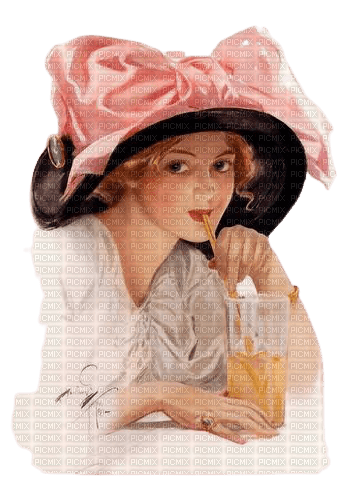kikkapink vintage woman lady - png gratis