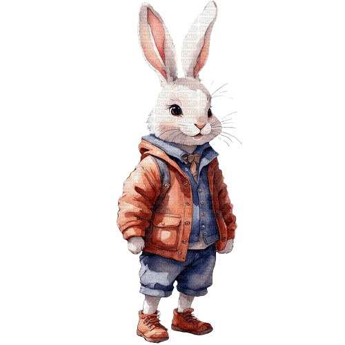 Conejo acuarela -Rubicat - png grátis