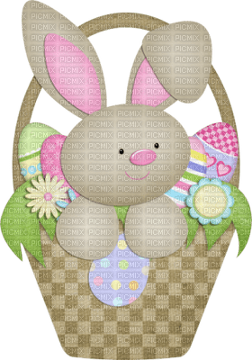 Kaz_Creations Deco Easter Cute Bunny Basket - bezmaksas png
